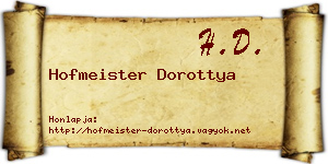 Hofmeister Dorottya névjegykártya